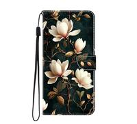 SNCLET Coque pour Honor X6C Antichoc PU Cuir à Rabat Housse Étui avec Flower Motif Dessin Design, Portefeuille Etui Flip Folio Case Cover pour Honor X6C, Fleur de Style rétro