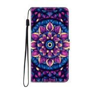 SNCLET Coque pour Honor X6C Housse Cuir avec Protection Etui Portefeuille Antichoc Magnétique Étui à Rabat et Folio Support Pochette Cover Motif Fleur de Datura Violette Flip Case