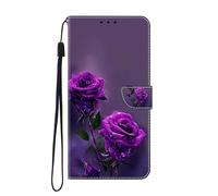 SNCLET Coque pour Nokia 3.4 Étui Portefeuille en Cuir PU à Rabat avec Coque en TPU,Support Intégré,Fente pour Carte,Fermeture Magnétique Housse pour Nokia 3.4,Rose Violette