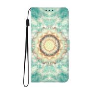 SNCLET Coque pour Nokia 3.4 Étui Portefeuille Housse en Cuir,for Nokia 3.4 Housse de Protection Etui à Pochette de Portefeuille Rabat Premium en Cuir PU,Motif Ondulations Vertes