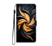 SNCLET Coque pour Nokia 5.3, Motif Haute définition Étui Housse en Cuir de Protection avec [Emplacements Cartes], Clapet Folio Portefeuille pour Nokia 5.3,Moulin à Vent doré et Noir