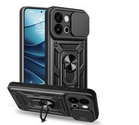 SNCLET Coque pour OnePlus 13s Antichoc Coque Premium Militaire Etui avec Cache Caméra Coulissante avec Support de Bague PC TPU Armor Housse de Protection pour OnePlus 13s,Noir