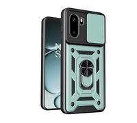 SNCLET Coque pour OnePlus 15R 5G Coque Antichoc Militaire Etui avec Cache Caméra Coulissante avec Anneau Rotation Support Bumper PC TPU Armor Housse de Protection pour OnePlus 15R 5G,Vert