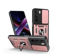 SNCLET Coque pour Realme C75 4G Phone Case Antichoc Militaire Coque avec Cache Caméra Coulissante avec Support de Bague Bumper PC TPU Armor Housse de Protection pour Realme C75 4G,Or Rose