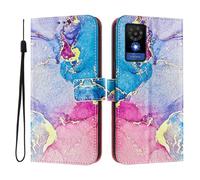 SNCLET Coque pour TCL 501 Housse en Cuir PU Portefeuille Coque de Magnétique 360° Protection Cover avec Porte Cartes Téléphone Housse de Protection pour TCL 501,Motif Bleu Rose