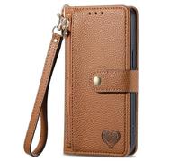 SNCLET Coque pour Vivo Y22s Flip Étui Filles Femmes,Motif d'amour Étui à Rabat Cuir PU Housse en RFID Protection Portefeuille Magnétique Silicone Case pour Vivo Y22s,Marron