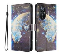 SNCLET Étui à Rabat pour Blackview A200 Pro Étui Portefeuille Cuir PU avec Fentes pour Cartes,Coque Intérieure en TPU,Support Intégré,Protection Housse pour Blackview A200 Pro,Ailes De Papillon