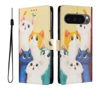 SNCLET Étui Magnétique pour Google Pixel 10 5G Étui Portefeuille Cuir PU avec Coque en TPU,Support Intégré,Fente pour Carte,Motif Rétro Protection Housse pour Google Pixel 10 5G,Chaton Mignon