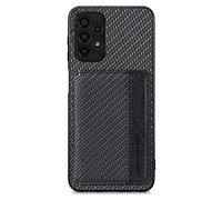 SNCLET Étui Portefeuille pour Samsung Galaxy A13 4G Cover Housse de Protection Shockproof,Porte-Cartes avec Magnétique,Coque Portefeuille en Carbon Fiber Texture pour Samsung A13 4G,Le Noir