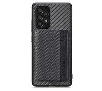 SNCLET Étui Portefeuille pour Samsung Galaxy A52 5G Cover Housse de Protection Shockproof,Porte-Cartes avec Magnétique,Coque Portefeuille en Carbon Fiber Texture pour Samsung A52 5G,Le Noir
