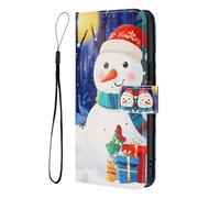 SNCLET Étui pour OnePlus 9 Pro Coque Protection Christmas Flip Cover Cuir PU Portefeuille Cartes Slot Magnétique Case Belle Noël Téléphone Housse pour OnePlus 9 Pro,Bonhomme de Neige