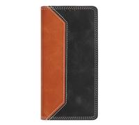 SNCLET Étui pour Oppo A77 4G Étui à Rabat Portefeuille Cuir PU Style Simple Résistant aux Chocs et à la Poussière Support Fentes pour Cartes Magnétique Housse pour Oppo A77 4G,Marron/Noir