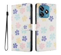 SNCLET Étui pour Oukitel C51 Étui Portefeuille en Cuir PU à Rabat avec Coque Intérieure en TPU,Support Intégré,Fente pour Carte,Fermeture Magnétique Housse pour Oukitel C51,Fleurs Colorées