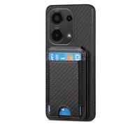 SNCLET Étui pour Redmi Note 13 Pro 4G Bumper Cover en Carbon Fiber Porte-Cartes avec Construit en Cadre en Fer Fonction de Support Angle Multiple et Libre Coque pour Redmi Note 13 Pro 4G,Le Noir