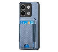 SNCLET Étui pour Redmi Note 13 Pro 5G Coque Silicone Carbon Fiber Porte-Cartes Housse avec Construit en Cadre en Fer Fonction de Support Angle Multiple et Libre Coque pour Redmi Note 13 Pro 5G,Bleu