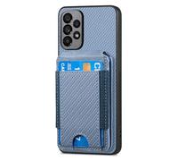 SNCLET Étui pour Samsung Galaxy A53 5G Coque Silicone Carbon Fiber Porte-Cartes Housse avec Construit en Cadre en Fer Fonction de Support Angle Multiple et Libre Coque pour Samsung Galaxy A53 5G,Bleu