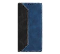 SNCLET Étui pour ZTE Blade A34 4G Coque Portefeuille Style Simple Étui à Rabat Cuir PU Résistant aux Chocs Anti-Poussière Fentes Cartes Magnétique Housse pour ZTE Blade A34 4G,Noir/Bleu Foncé