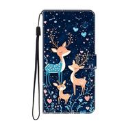 SNCLET Etui Protection Housse Premium en Cuir PU Coque pour Nokia 3.4, Antichoc Étui à Rabat Portefeuille Flip Case pour Nokia 3.4 Motif Un Troupeau de Cerfs