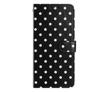 SNCLET Étui Téléphone pour Nokia G60 5G avec Support,Portefeuille Étui Magnétique à Rabat en Cuir PU à Pois Mignons avec Coque en TPU Support Emplacements Cartes Cover pour Nokia G60 5G,Noir