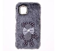 SNCLET Fluffy Fur Plush Coque pour Xiaomi 15T 5G Étui en Silicone Mince Souple Housse TPU Bumper Antichoc Peluche Toute Douce Ours Bling Fluffy Phone Case pour Xiaomi 15T 5G,Ours Gris