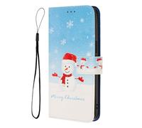 SNCLET Portefeuille Étui pour Vivo Y76 5G Housse Cartes Slot Flip Cover Cuir PU Coque Magnétique Case Belle Noël Téléphone Housse pour Vivo Y76 5G,Flocon de Neige