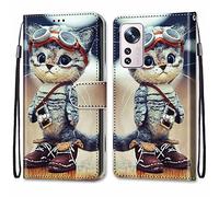 SNCLET pour Blackview A85 Coque Antichoc Étui de Cuir PU Portefeuille Premium Coque de Magnétique 360° Protection Porte Cartes Housse de Protection pour Blackview A85,Chat De Dessin Animé
