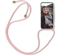 SNCLET pour Nokia 6.1 Coque Transparent Housse Bumper Étui en Silicone Souple Lanière avec Cordon Réglable Longueur Chaîne Etui avec Cordon Lanyard Case pour Nokia 6.1,Rose