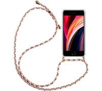 SNCLET pour Sony Xperia 10 II Coque Transparent Housse TPU Housse de Protection Bumper Etui Lanière avec Cordon Réglable Longueur Chaîne Etui avec Cordon Lanyard pour Sony Xperia 10 II,Or Rose