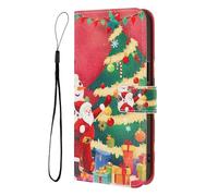 SNCLET Silicone Étui pour Oppo K12 Plus 5G Coque de Protection Christmas Cover Cuir PU Portefeuille Cartes Slot Magnétique Belle Noël Téléphone Housse pour Oppo K12 Plus 5G,Sapin de Noël