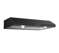 SNDOAS Hotte sous armoire de 76,2 cm, noire avec acier inoxydable 430 peint à la pulvérisation, ventilateur à 3 vitesses et hotte de cuisine de 700 CFM, hottes de cuisine avec 3 aérations, filtres à