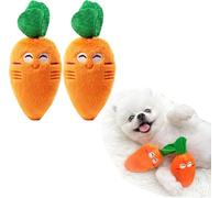Sndperiexam Lot de 2 jouets couineurs en peluche douce pour chiot, chat, carotte orange