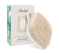 Sndyi Brosse pour le corps en silicone, Exfoliant pour le Corps pour Une Mousse Plus Facile & les Peaux Sensibles, Unique Feuille de Loofah en Silicone, Facile à Nettoyer et Durable, Avoine