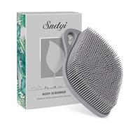 Sndyi Brosse pour le corps en silicone, Exfoliant pour le Corps pour Une Mousse Plus Facile & les Peaux Sensibles, Unique Feuille de Loofah en Silicone, Facile à Nettoyer et Durable, Gris