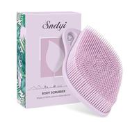 Sndyi Brosse pour le corps en silicone, Exfoliant pour le Corps pour Une Mousse Plus Facile & les Peaux Sensibles, Unique Feuille de Loofah en Silicone, Facile à Nettoyer et Durable, Violet