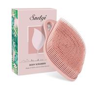 Sndyi Brosse pour le corps en silicone, Exfoliant pour le Corps pour Une Mousse Plus Facile & les Peaux Sensibles, Unique Feuille de Loofah en Silicone, Facile à Nettoyer et Durable, Rose Nacré