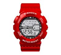 Sne547 Montre numérique en caoutchouc pour homme avec chronomètre LCD et affichage de la date, Rouge, taille unique