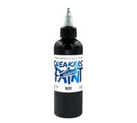 SneakArts Peinture pour Cuir et Textile - Noir - 100ml - Personnalisation Sneaker, Chaussure, Maroquinerie, Vêtement, Jean