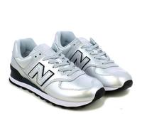 Sneaker 574 Leather Silver - NEW BALANCE - Gris - Adulte - Plat - Cuir - Lacets - Mixte 37