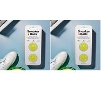 Sneaker Balls Déodorant & Boules Rafraîchissantes, Élimine les Odeurs de Chaussures/Sacs de Sport/Casiers, Diamètre 3,8 cm, Action Rotative Rapide, 90 Jours de Fraîcheur - Tennis (Lot de 2)