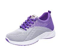 Sneaker Bequem Mesh Turnschuhe Sportlicheleichtgewichts Laufschuhe Schnürschuhe Atmungsaktive Outdoor Cross Trainer Zum Joggen Sport Komfortable Tennisschuhe Damen Sneakers, lilas, 38 EU
