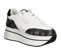 Sneaker Femme Guess Camrio 4G Logo Cuir Blanc Charbon