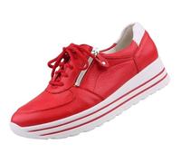 Sneaker Femme Largeur H Rouge - WALDLÄUFER - Forest Runner - Cuir - Lacets - Semelle intérieure amovible 38,5