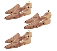 Sneakerprofi Lot de 3 paires d'embauchoirs en bois de cèdre véritable pour homme et femme avec double ressort, ajustement optimal et ventilation, Bois de cèdre naturel, 46-48