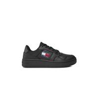 Sneakers basses cuir Retro - Tommy Jeans - Femme - Noir - Lacets - Plat 38
