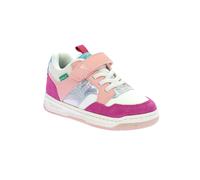 Sneakers basses enfant kickarting blanc fuchsia rose 30