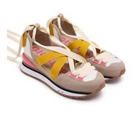 Sneakers Beige Type Espadrille à Semelle compensée pour Femme coinches