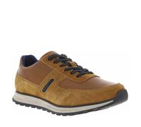 Sneakers en cuir cognac à semelle à talon plat, à lacets et semelle anatomique 41