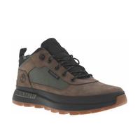Sneakers en cuir marrons et noires avec des détails kakis et à lacets ronds 43