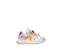Sneakers En Simili Cuir Et Tissu Technique Yamano 3 Junior. Céleste-blanc 33