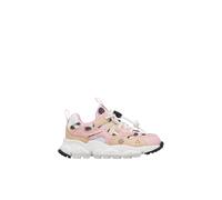 Sneakers En Simili Cuir Et Tissu Technique Yamano 3 Junior. Rose Poudré-noir 26